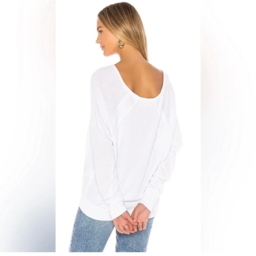 NWT Free People Santa Clara Oversized Thermal in Alabaster Size M - Picture 4 of 4